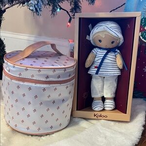 NWT Kaloo Sailor Doll in Sailor Outfit with Floral Carry Case